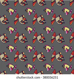 Seamless pattern with small fishes