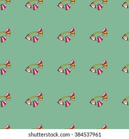 Seamless pattern with small fishes