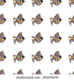 Seamless pattern with small fishes
