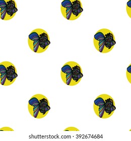 Seamless pattern with small fishes
