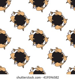 Seamless pattern with small fishes