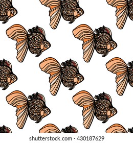 Seamless pattern with small fishes