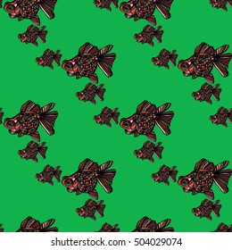 Seamless pattern with small fishes