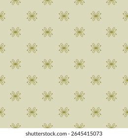 seamless pattern with small floral shapes on pale green background