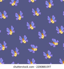 Nahtloses Muster mit kleinen Blumenschmetterlingen. Vektorhintergrund für Dekoration und Dekorationselemente für Textildesign, Verpackung usw.