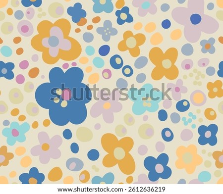 Seamless pattern with small flowers for children's and women's clothing in vector on a white background