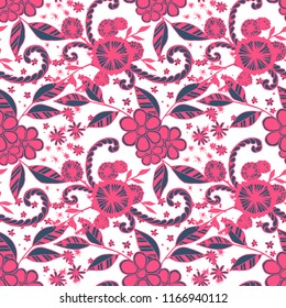 Seamless Pattern with Small Flowers in Country Style. Summer Floral Texture with Hand Drawn Doodles. Small Natural Rapport for Dress, Cloth, Paper. Vector Seamless Background with Wild Flowers.