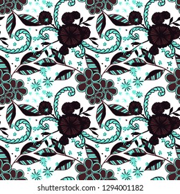 Seamless Pattern with Small Flowers in Country Style. Summer Floral Texture with Hand Drawn Doodles. Small Natural Rapport for Dress, Print, Cotton. Vector Seamless Background with Wild Flowers.