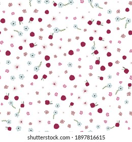Nahtloses Muster mit kleinen Blumen. Blumenhintergrund für Tapeten, Stoffdesign oder Verpackungspapier. Stock-Vektorgrafik