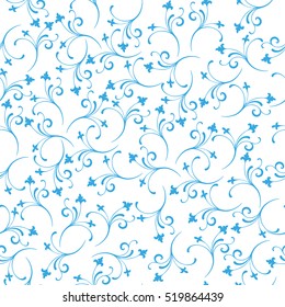 Seamless pattern with small flowers. Herbal background.