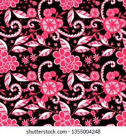 Seamless Pattern with Small Flowers in Liberty Style. Summer Floral Texture with Hand Drawn Doodles. Small Natural Rapport for Chintz, Linen, Textile. Vector Seamless Background with Wild Flowers.