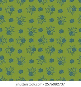 Seamless pattern with small flowers on a dark background. Modern fashionable floral texture for fabric, wallpaper, interior, tiles, print, textile