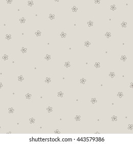 Seamless Pattern with small flowers on light ivory background