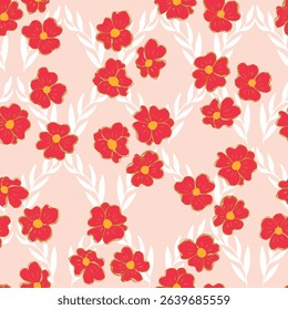 Seamless pattern in small flowers. Print for textile, fabric, covers, wallpapers, print, gift wrap, decoupage, scrapbooking, quilting. For fashion fabric. Retro stylization.