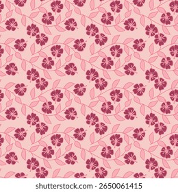 Padrão contínuo em flores pequenas. Imprimir para têxteis, tecido, capas, papéis de parede, imprimir, embrulho para presente, decoupage, scrapbooking, quilting. Para tecido de moda. Estilização retrô.