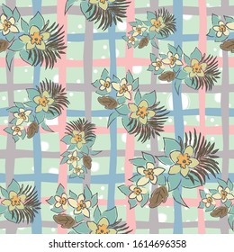 Seamless Pattern with small Flowers. Scandinavian Style. 