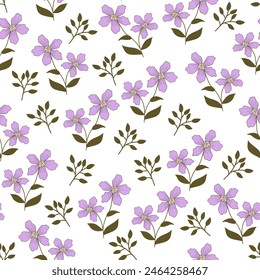 Seamless pattern of small flowers. Vector illustration.
