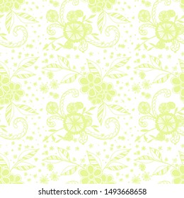 Seamless Pattern with Small Flowers. Zentangle Seamless Texture.