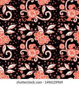 Seamless Pattern with Small Flowers. Zentangle Seamless Texture.