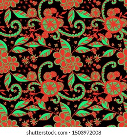 Seamless Pattern with Small Flowers. Zentangle Seamless Texture.