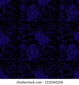Seamless Pattern with Small Flowers. Zentangle Seamless Texture.