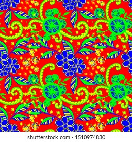 Seamless Pattern with Small Flowers. Zentangle Seamless Texture.