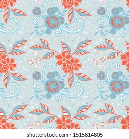 Seamless Pattern with Small Flowers. Zentangle Seamless Texture.