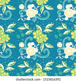 Seamless Pattern with Small Flowers. Zentangle Seamless Texture.