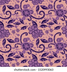 Seamless Pattern with Small Flowers. Zentangle Seamless Texture.