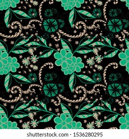 Seamless Pattern with Small Flowers. Zentangle Seamless Texture.