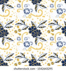 Seamless Pattern with Small Flowers. Zentangle Seamless Texture.