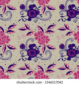 Seamless Pattern with Small Flowers. Zentangle Seamless Texture.