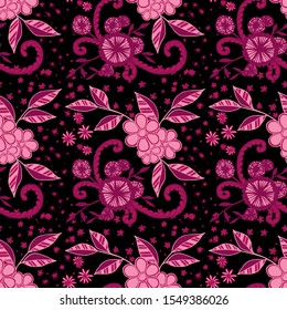 Seamless Pattern with Small Flowers. Zentangle Seamless Texture.