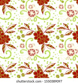 Seamless Pattern with Small Flowers. Zentangle Seamless Texture.