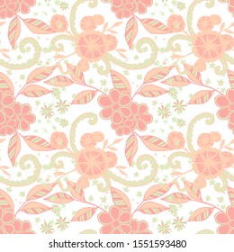 Seamless Pattern with Small Flowers. Zentangle Seamless Texture.