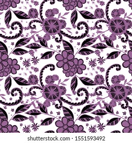 Seamless Pattern with Small Flowers. Zentangle Seamless Texture.