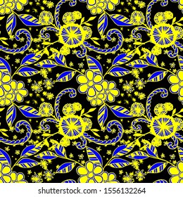 Seamless Pattern with Small Flowers. Zentangle Seamless Texture.