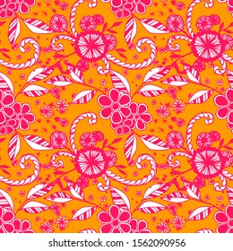 Seamless Pattern with Small Flowers. Zentangle Seamless Texture.