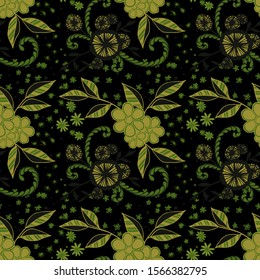 Seamless Pattern with Small Flowers. Zentangle Seamless Texture.