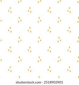 Nahtloses Muster aus kleinen goldenen Sternen auf weißem Hintergrund. Perfekt zum Verpacken von Papier, Stoff, Textilien, Tapeten und digitalen Hintergründen.