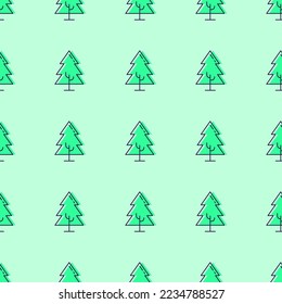 Seamless pattern of small green tree for web sites, printing, wrapping, postcard, fabric, textile, wallpapers