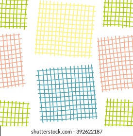 Seamless pattern. Small grid of dark lines drawn by hand.Vector Illustration