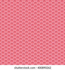 Seamless pattern of small hexagons in pink colors