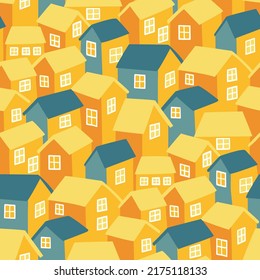 Seamless pattern with small houses