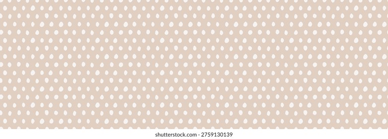 Seamless pattern with small irregular white dots on warm beige background, simple minimal texture for fabric, wallpaper, wrapping paper, packaging, branding and modern design, soft neutral aesthetic