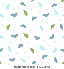 Seamless pattern with small leaves and petals. lightweight background for textiles, Wallpaper, and various designs. vector