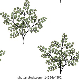 Seamless pattern with small leaves. Vector Illustration. Print for wallpaper, packaging cosmetics, fabrics, invitations, background.