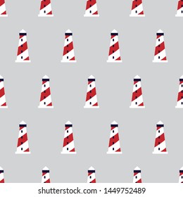 Seamless pattern with small lighthouses