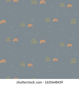 Seamless pattern with small line shapes. Blue color modern minimal texture. Terrain cartoon texture.