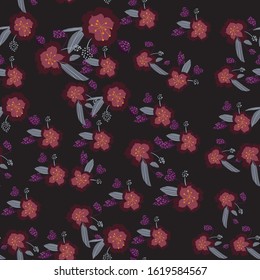 Seamless pattern in small and medium flowers. Small colorful flowers. Ditsy elegant floral background. Template for fashion prints.